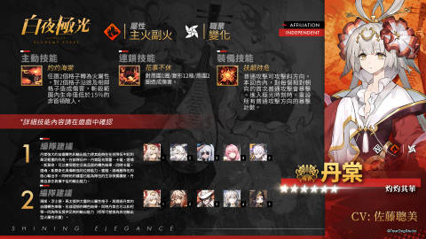 白夜极光丹棠阵容搭配推荐，站位优先顺序有点乱但大致这样